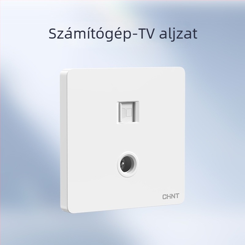 Chint rejtett falra épített kapcsoló és aljzat, panel 1 modul, 5 lyuk, krémszínű, fehér 6C