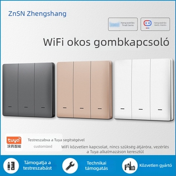 Zhengshang B1 Tuya intelligens kapcsoló, WiFi vezeték nélküli távirányítású hangpanel, európai szabvány
