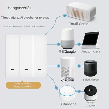 Zhengshang B1 Tuya intelligens kapcsoló, WiFi vezeték nélküli távirányítású hangpanel, európai szabvány