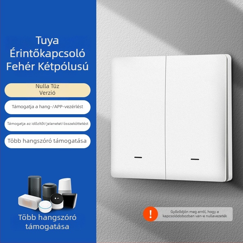 Zhengshang B1 Tuya intelligens kapcsoló, WiFi vezeték nélküli távirányítású hangpanel, európai szabvány