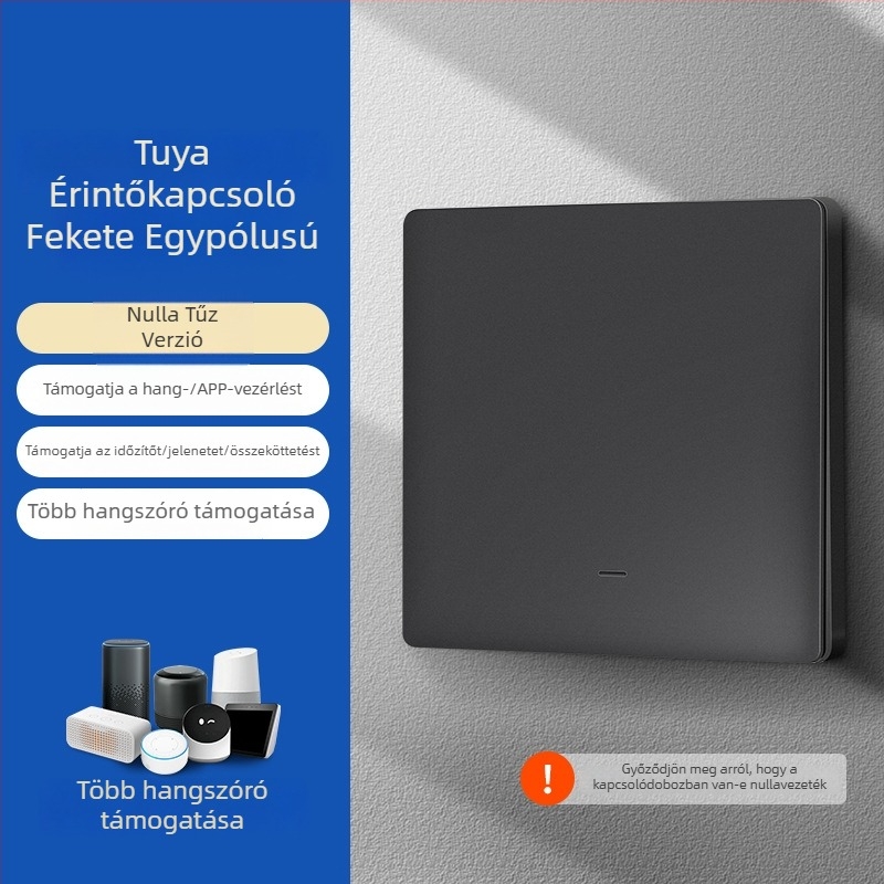 Zhengshang B1 Tuya intelligens kapcsoló, WiFi vezeték nélküli távirányítású hangpanel, európai szabvány