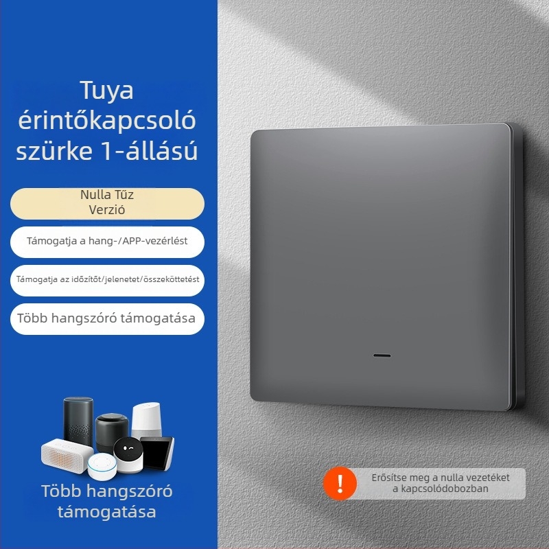 Zhengshang B1 Tuya intelligens kapcsoló, WiFi vezeték nélküli távirányítású hangpanel, európai szabvány
