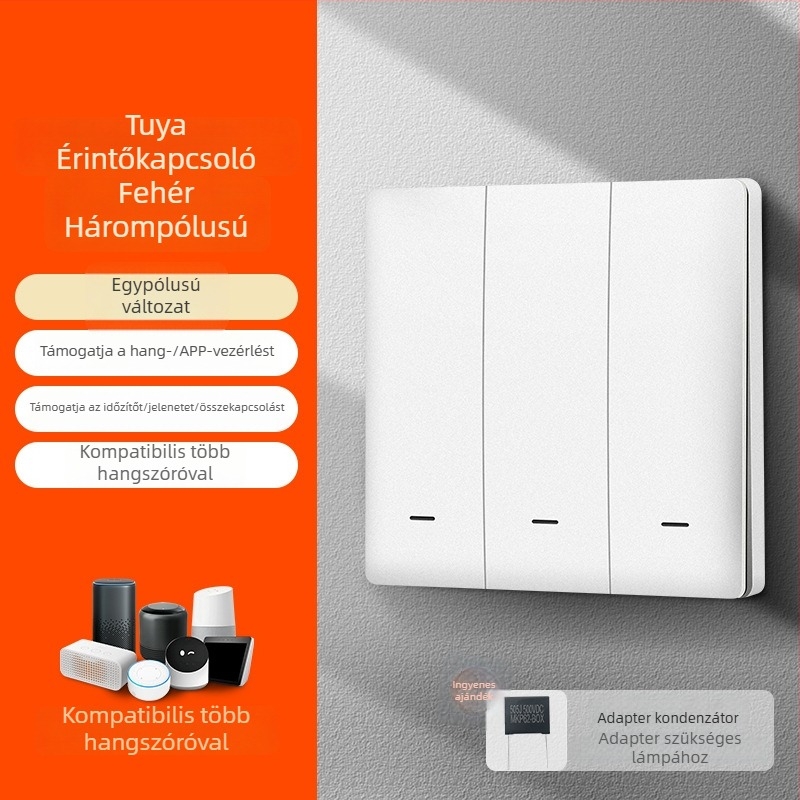 Zhengshang B1 Tuya intelligens kapcsoló, WiFi vezeték nélküli távirányítású hangpanel, európai szabvány