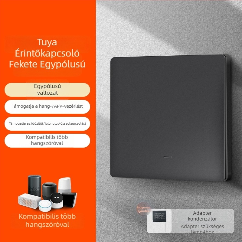 Zhengshang B1 Tuya intelligens kapcsoló, WiFi vezeték nélküli távirányítású hangpanel, európai szabvány