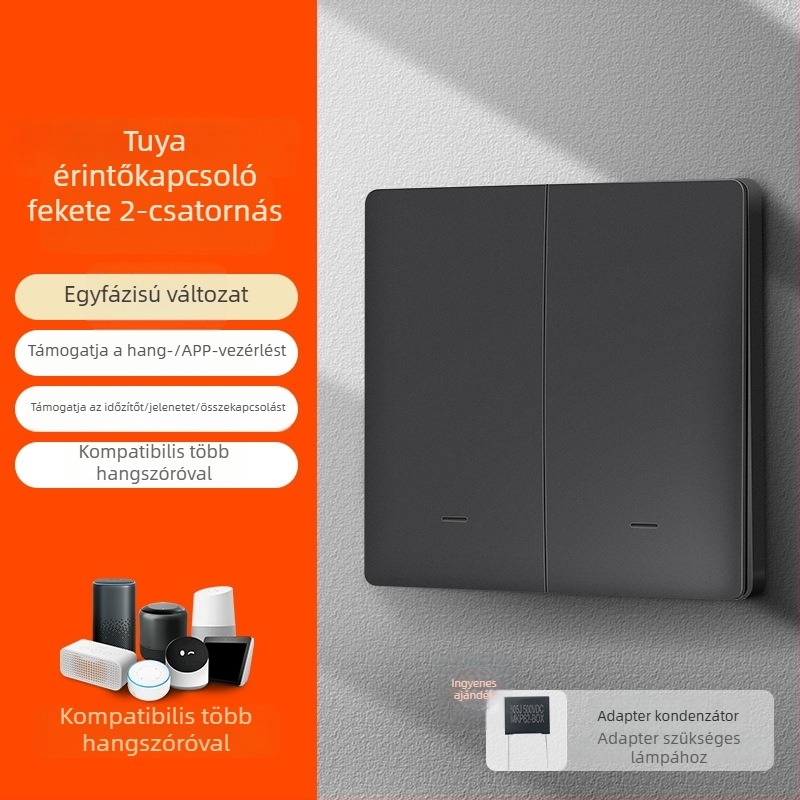 Zhengshang B1 Tuya intelligens kapcsoló, WiFi vezeték nélküli távirányítású hangpanel, európai szabvány