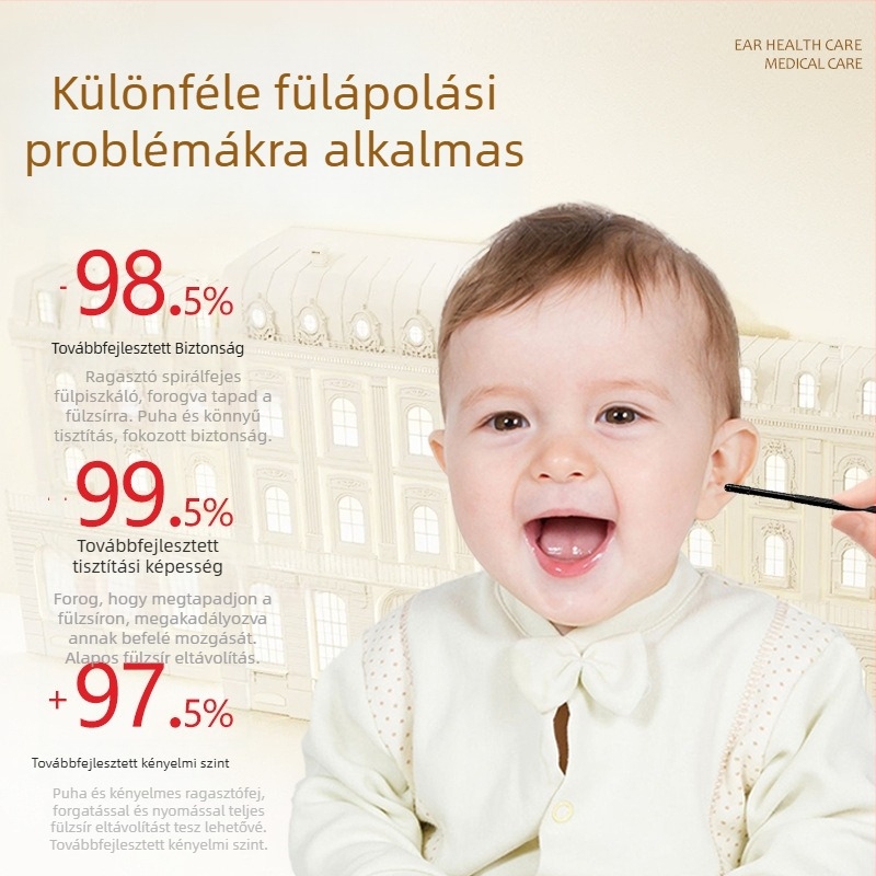 Gyerekeknek szóló ragadós fültisztító pálca, biztonságos – egyszer használatos