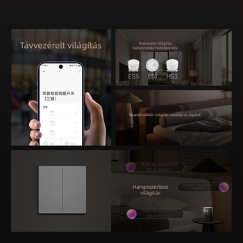 Lingpu E3ProMesh 2.0 AG üvegkapcsoló távirányítással és hangvezérléssel