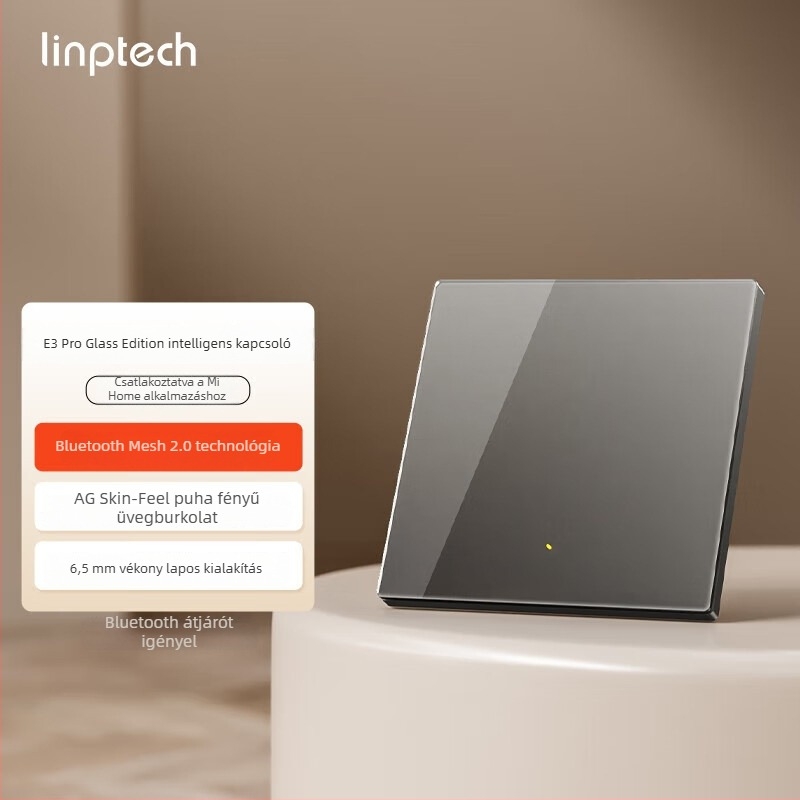 Lingpu E3ProMesh 2.0 AG üvegkapcsoló távirányítással és hangvezérléssel