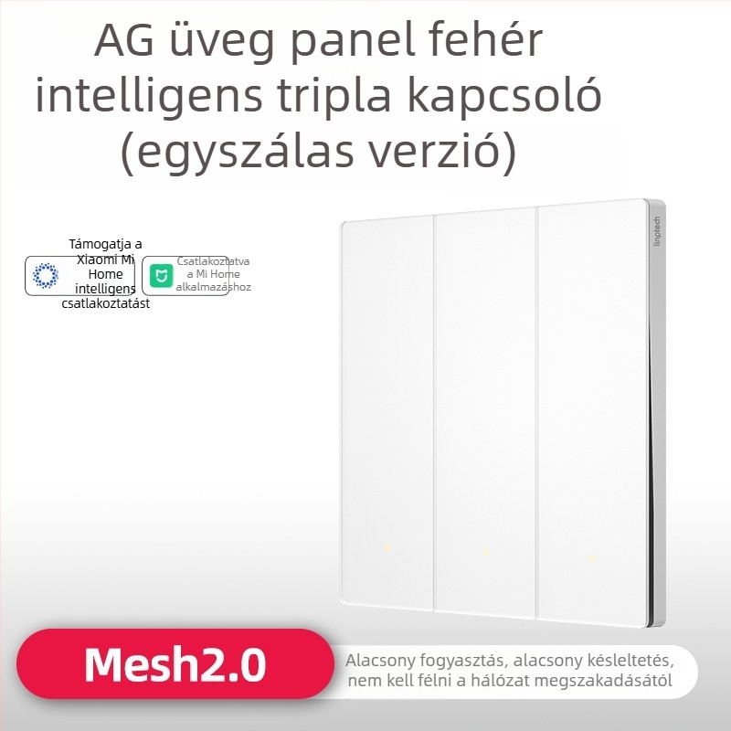 Lingpu E3ProMesh 2.0 AG üvegkapcsoló távirányítással és hangvezérléssel