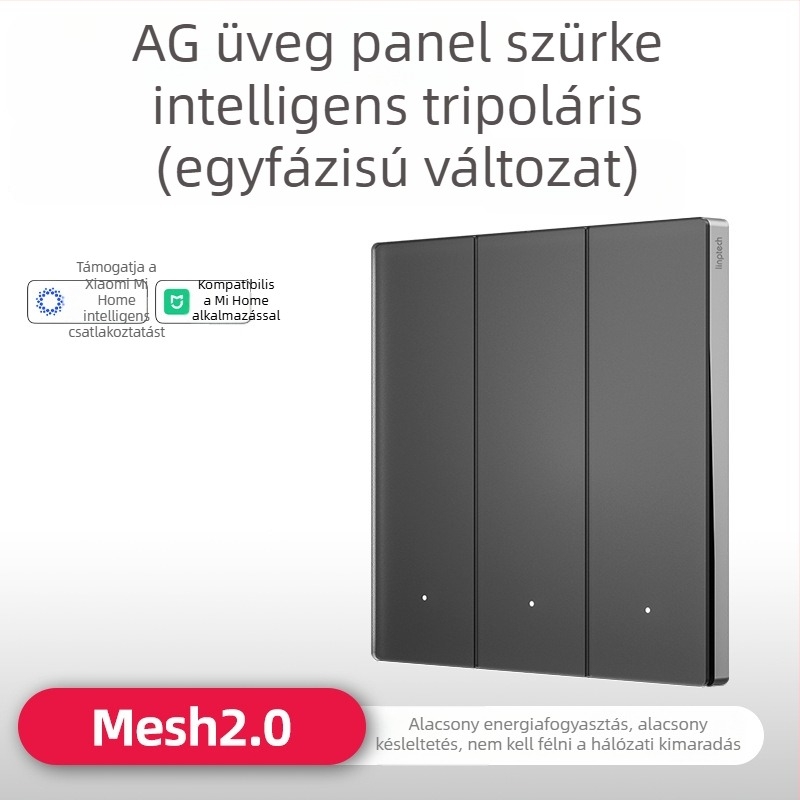 Lingpu E3ProMesh 2.0 AG üvegkapcsoló távirányítással és hangvezérléssel
