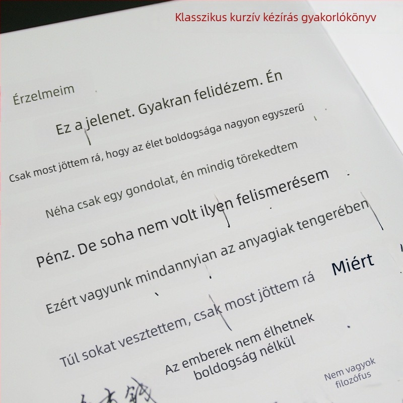Siyuan 1-Írásgyakorlat felnőtteknek: gyakorlás kézírással normál, fél-kurzív és kurzív írásstílusokkal, kemény tollal