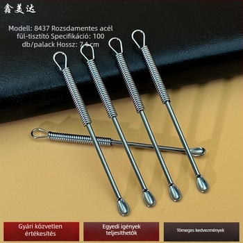 Xinmeida rozsdamentes acél fülkanál babcsír formájú, kettős használatú eszköz pattanásokhoz és fül tisztításához