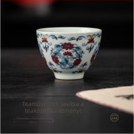 Ősi kék-fehér Jianzhan teáscsésze, kis egyszemélyes csésze Kung Fu teához, kerámia