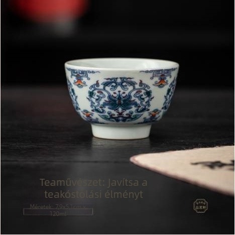 Ősi kék-fehér Jianzhan teáscsésze, kis egyszemélyes csésze Kung Fu teához, kerámia