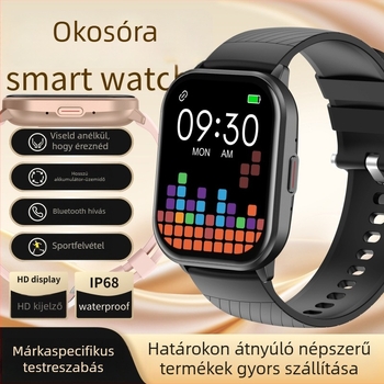 Okosóra 2025 – új modell, 2,01 hüvelykes HD kijelző, IP68 vízálló, Bluetooth hívás, sportos dizájn