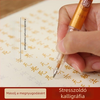 Zen meditációhoz készült kemény tollal kaligráfia gyakorlófüzet, 108 nyomkövető feladattal és színes illusztrációkkal