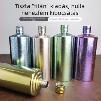 Tiszta titániumból készült borosüveg, kültéri hordozható, könnyű, zárt, 1 kg