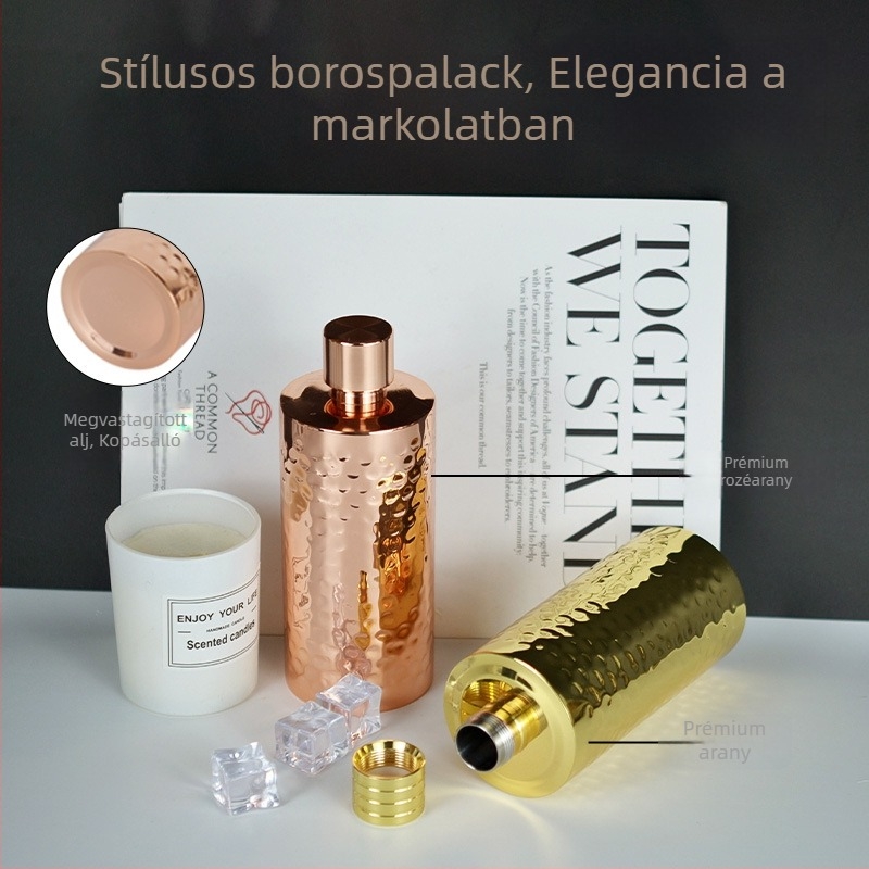 Új 304 rozsdamentes acél liquor-flaska, vastag hengeres kialakítás, hordozható kültéren, 500 ml