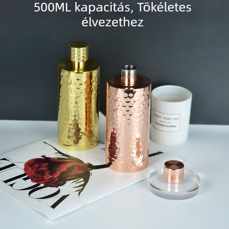 Új 304 rozsdamentes acél liquor-flaska, vastag hengeres kialakítás, hordozható kültéren, 500 ml