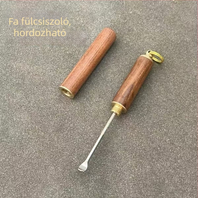 Hordozható rózsafa fülkanál, spirál alakú fültisztító eszköz, fülzsírt eltávolító eszköz