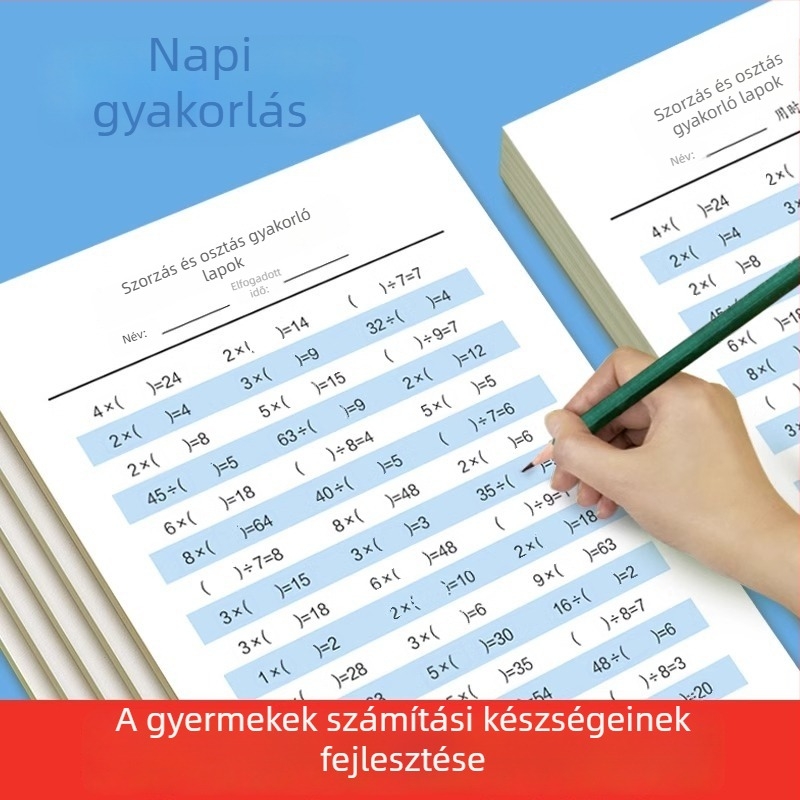 Másodikosoknak szóló szóbeli gyakorló kártyák: szorzótábla és osztás – napi gyakorlás
