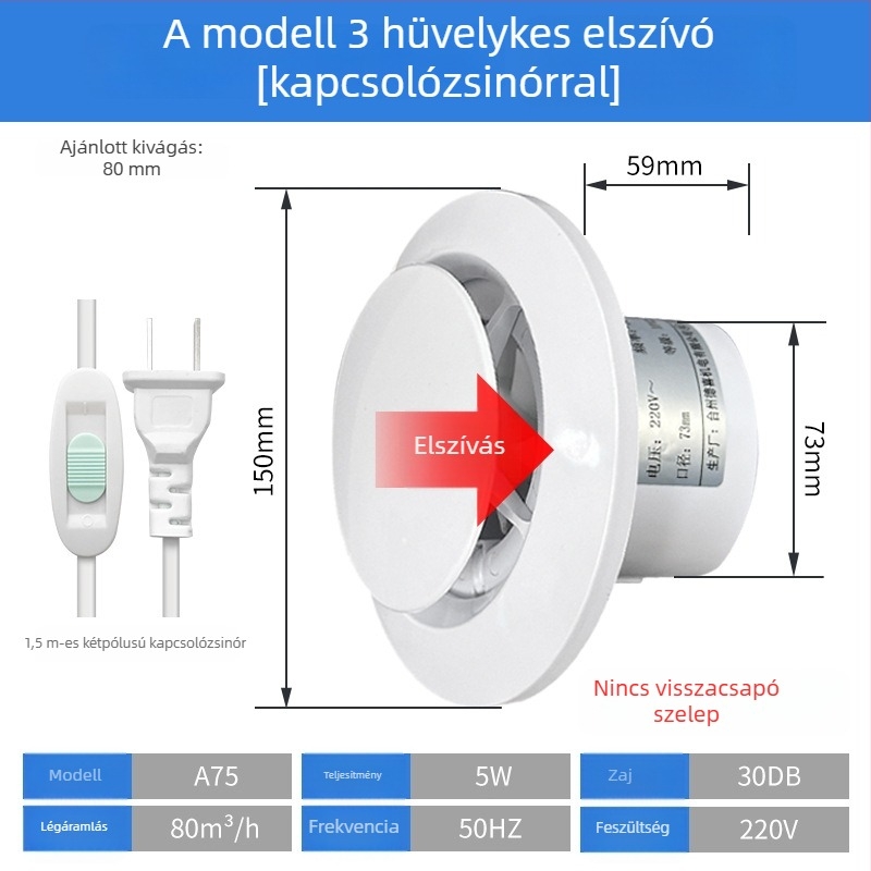 Fürdőszoba szellőztető, csendes kétirányú ventilátor, fal- és ablak típus, otthoni használatra, konyha, távirányító
