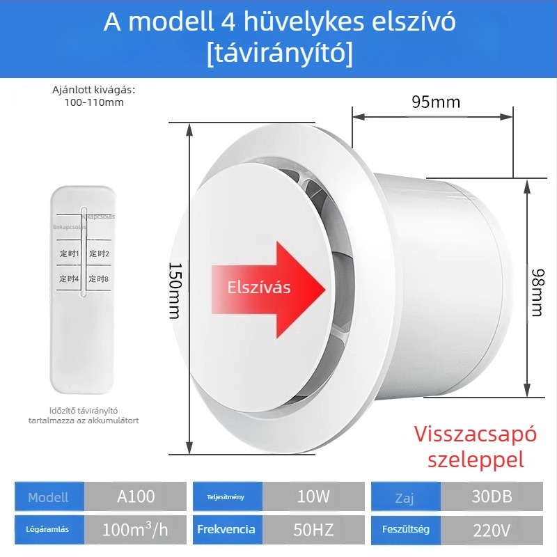 Fürdőszoba szellőztető, csendes kétirányú ventilátor, fal- és ablak típus, otthoni használatra, konyha, távirányító