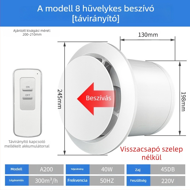 Fürdőszoba szellőztető, csendes kétirányú ventilátor, fal- és ablak típus, otthoni használatra, konyha, távirányító