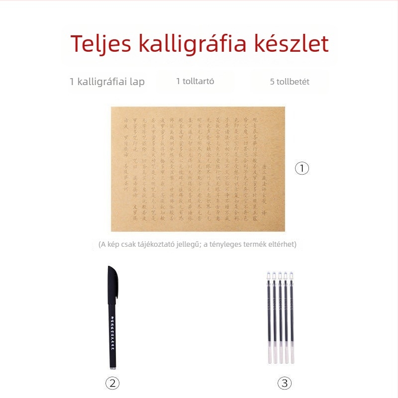Felnőtt kezdőknek szóló kalligráfia gyakorlólap: másolólap Orchid Pavilion Preface, futóírás és nyomtatott írás