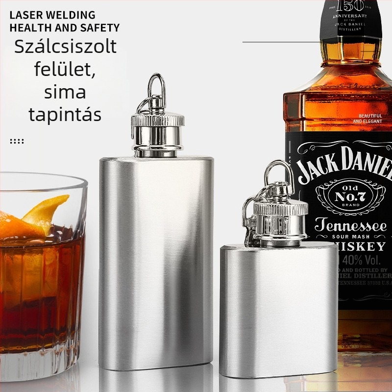Dashun rozsdamentes acél kempingflaska kulcstartóval, 1-2 oz