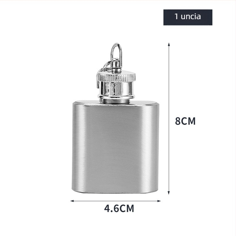 Dashun rozsdamentes acél kempingflaska kulcstartóval, 1-2 oz