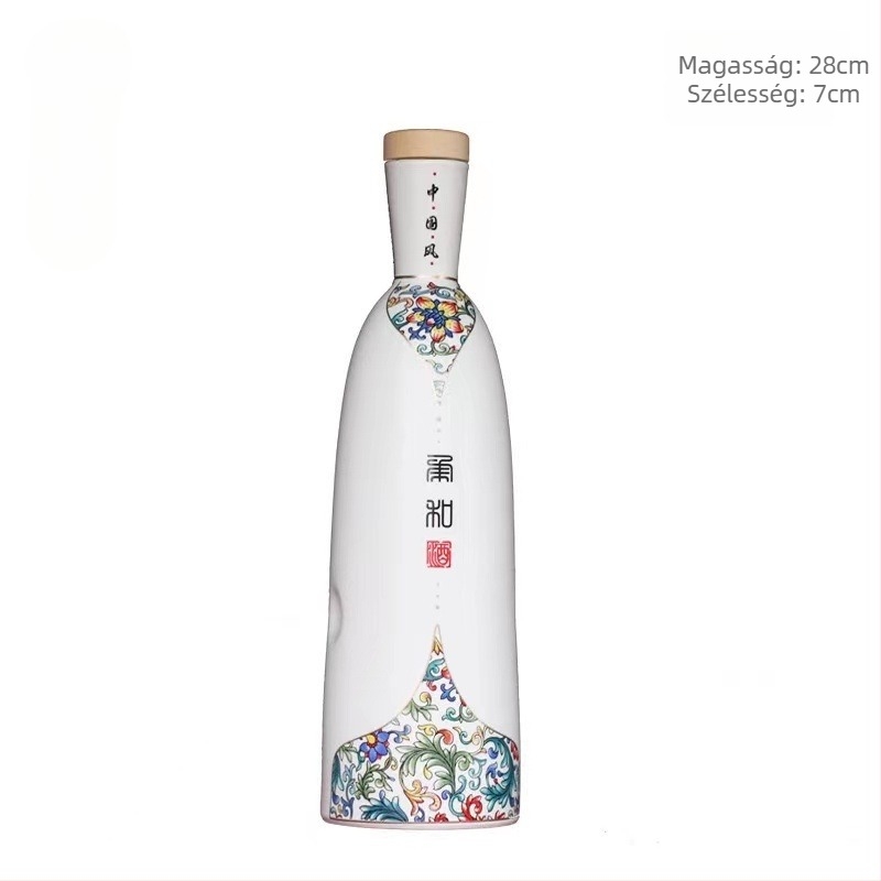 Jingdezhen kerámia italos üveg, 0,5 kg, prémium minőség, japán stílusú italkészlet ajándékdobozban