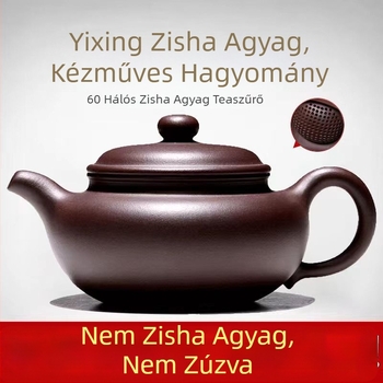 Autentikus kézzel készített lila agyag teáskanna, eredeti lila agyagból, antik stílus a tea készítéséhez