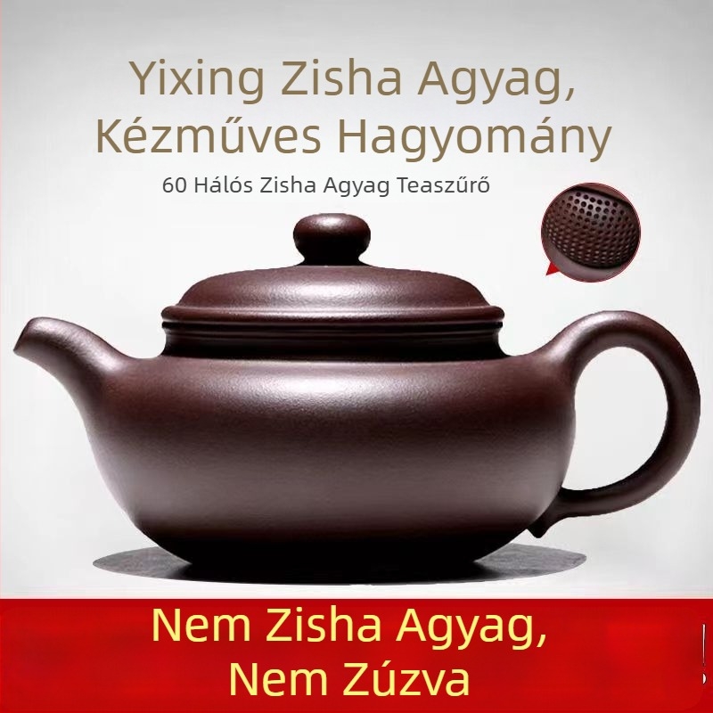 Autentikus kézzel készített lila agyag teáskanna, eredeti lila agyagból, antik stílus a tea készítéséhez