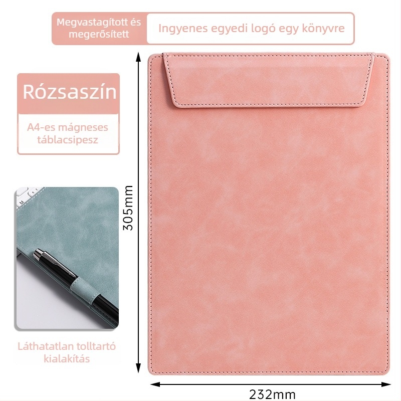 A4 bőr mappa egyedi logóval konferenciákhoz, jegyzetfüzet és poháralátét