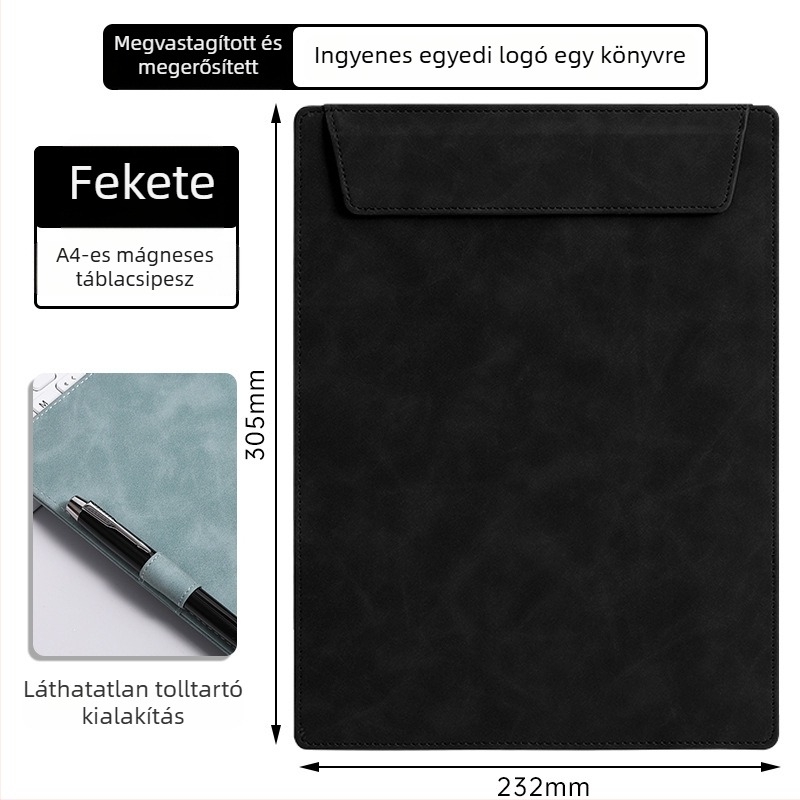 A4 bőr mappa egyedi logóval konferenciákhoz, jegyzetfüzet és poháralátét
