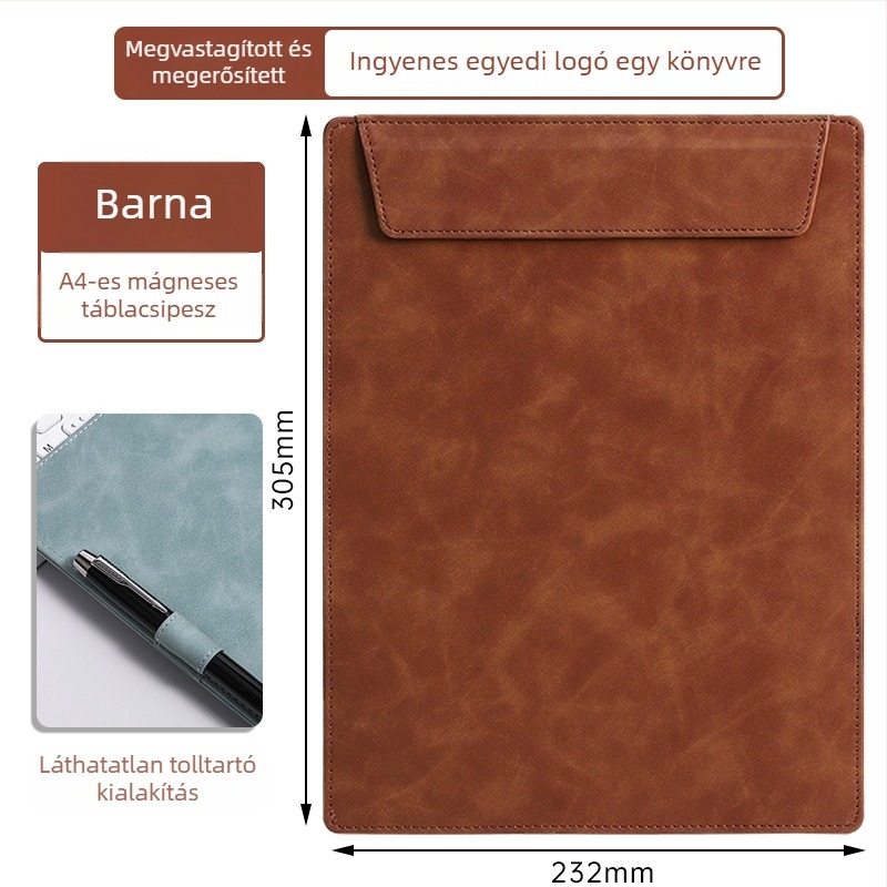 A4 bőr mappa egyedi logóval konferenciákhoz, jegyzetfüzet és poháralátét