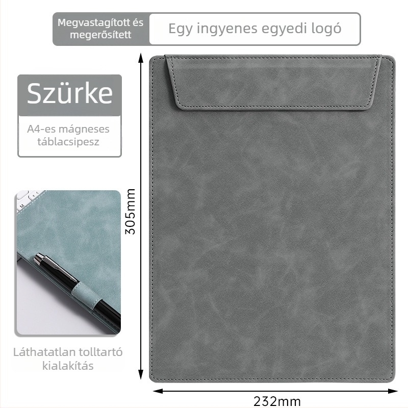 A4 bőr mappa egyedi logóval konferenciákhoz, jegyzetfüzet és poháralátét