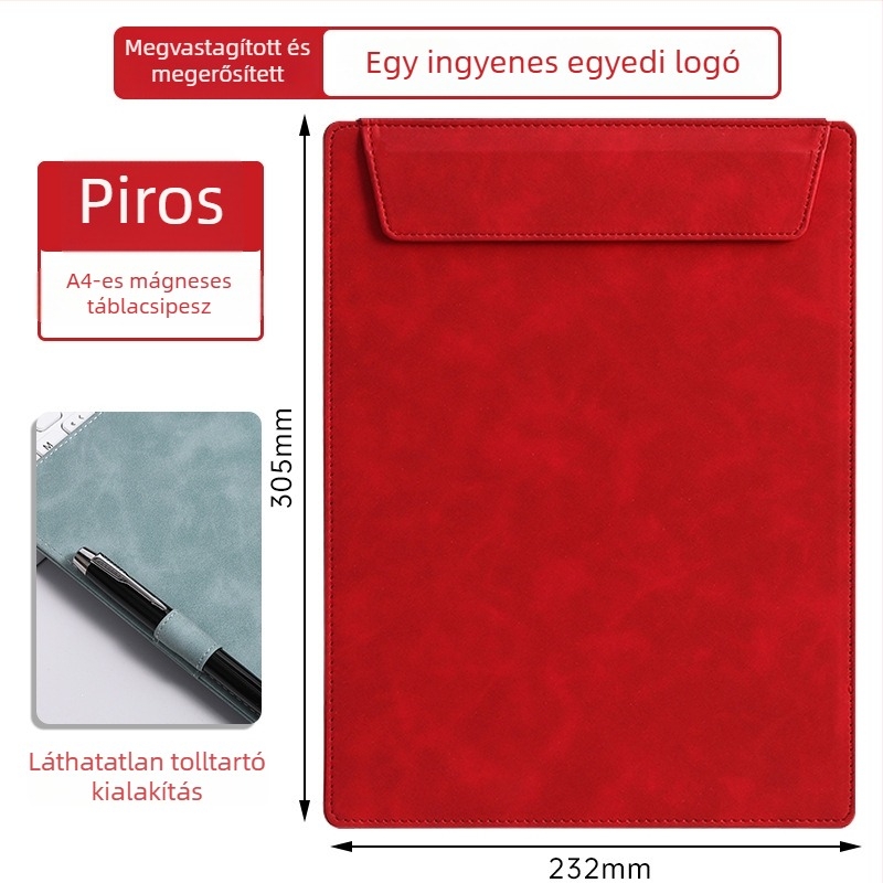 A4 bőr mappa egyedi logóval konferenciákhoz, jegyzetfüzet és poháralátét