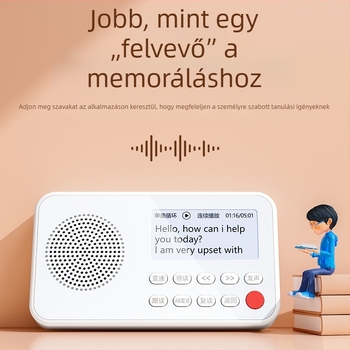 Famous School Hall angol nyelvtanulási eszköz hallgatáshoz, szinkronban a tankönyvekkel, hordozható MP3 felvevő és lejátszó, modell K15