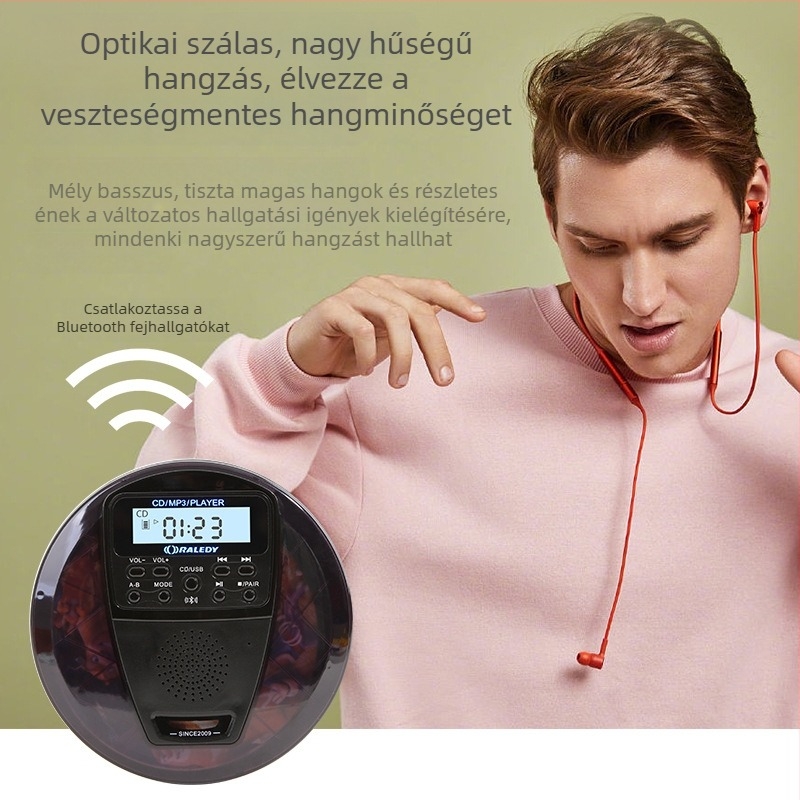 RALEDY Grady 391 Hordozható CD lejátszó MP3 lejátszással, USB-meghajtóval és Bluetooth adóval