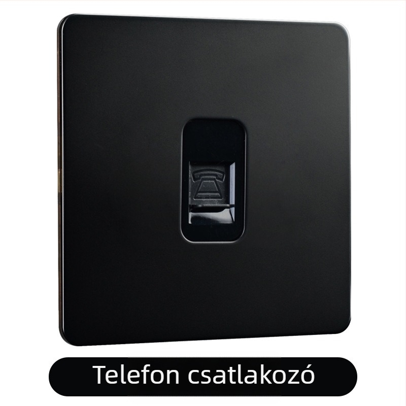 Sárgaréz karos kapcsoló panel, retro ipari stílus, fekete fém aljzat, 86x86 mm