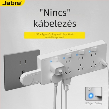 USB falra szerelhető bővítődugó több aljzattal, többfunkciós hosszabbító