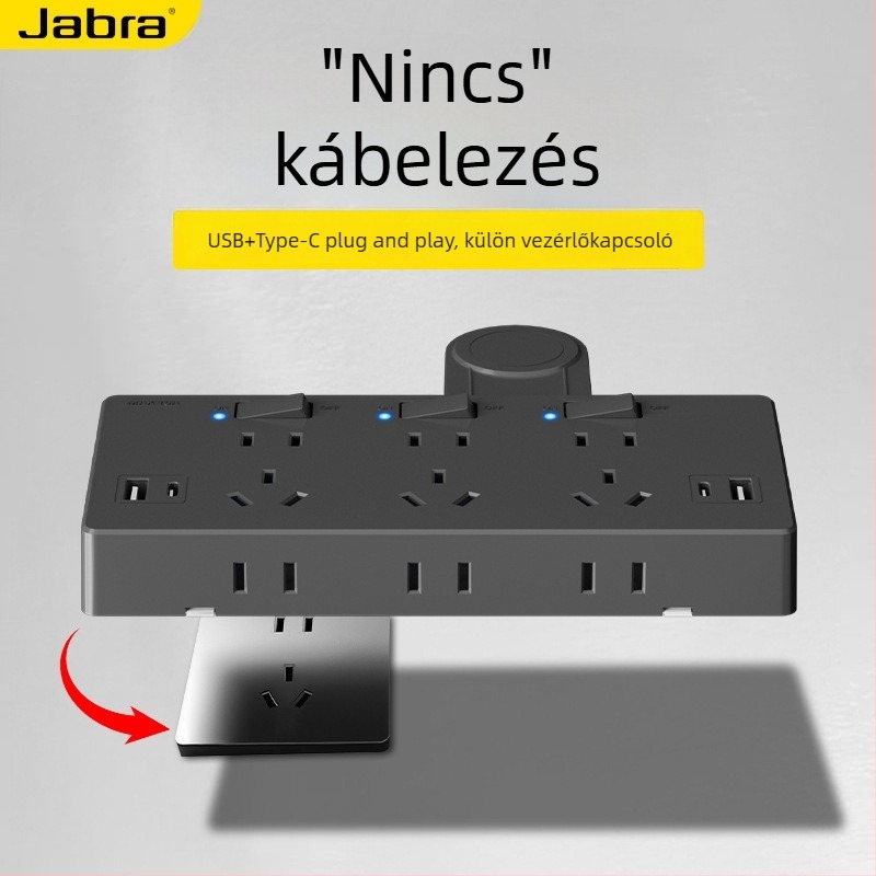 USB falra szerelhető bővítődugó több aljzattal, többfunkciós hosszabbító