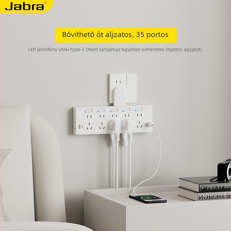 USB falra szerelhető bővítődugó több aljzattal, többfunkciós hosszabbító