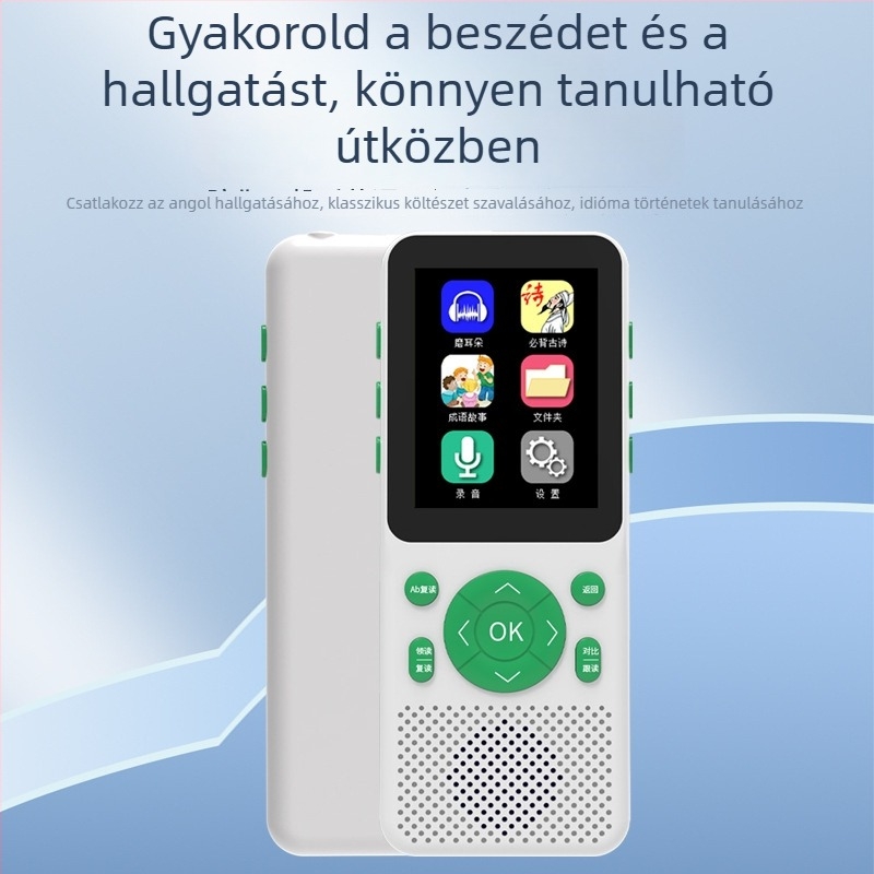 Angol nyelvtanuláshoz készült zseblejátszó tankönyv-szinkronnal, általános- és középiskolás diákok számára