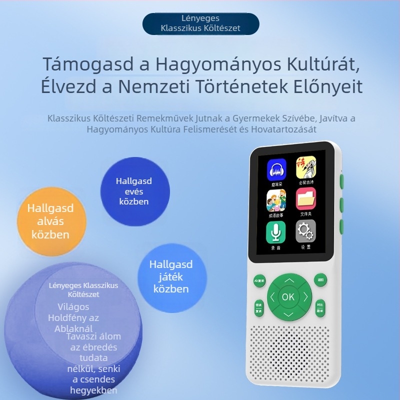 Angol nyelvtanuláshoz készült zseblejátszó tankönyv-szinkronnal, általános- és középiskolás diákok számára