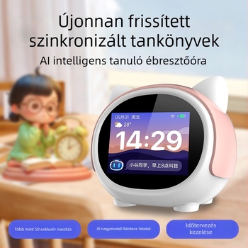 AI-alapú időtárs robot, intelligens beszéd, ébresztő, tanulóeszköz és éjszakai fény