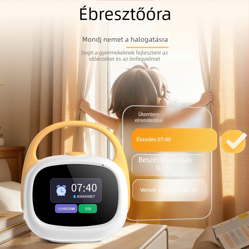 Time Treasure gyermekeknek szóló intelligens AI ébresztőóra – interaktív ébresztés és tanulás