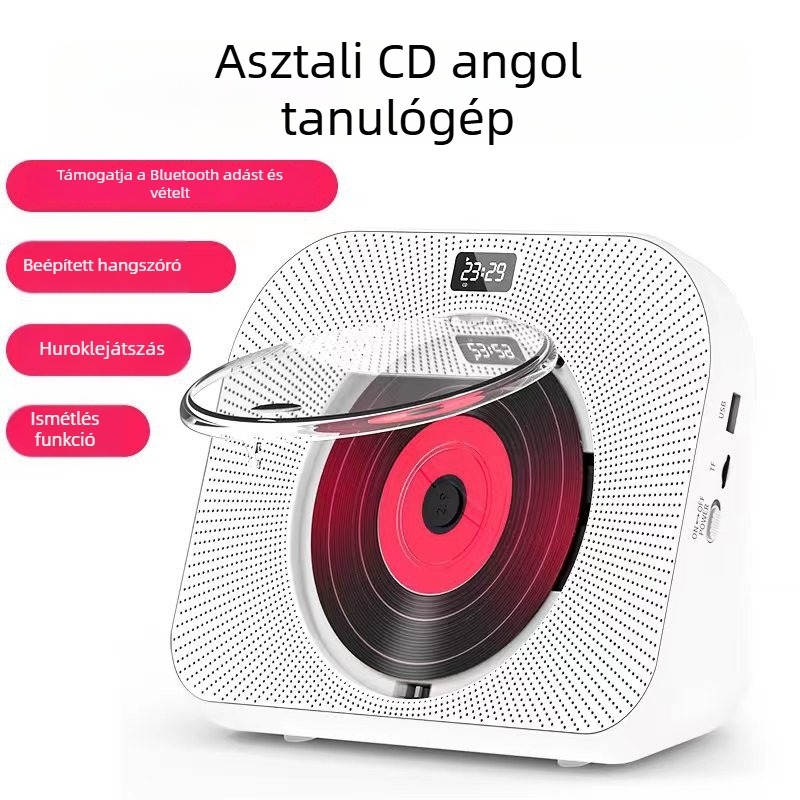 Hordozható angol CD-ismétlő Bluetooth hangszóróval, hordozható album, intelligens CD-eszköz prenatális oktatáshoz, kiváló hangzás